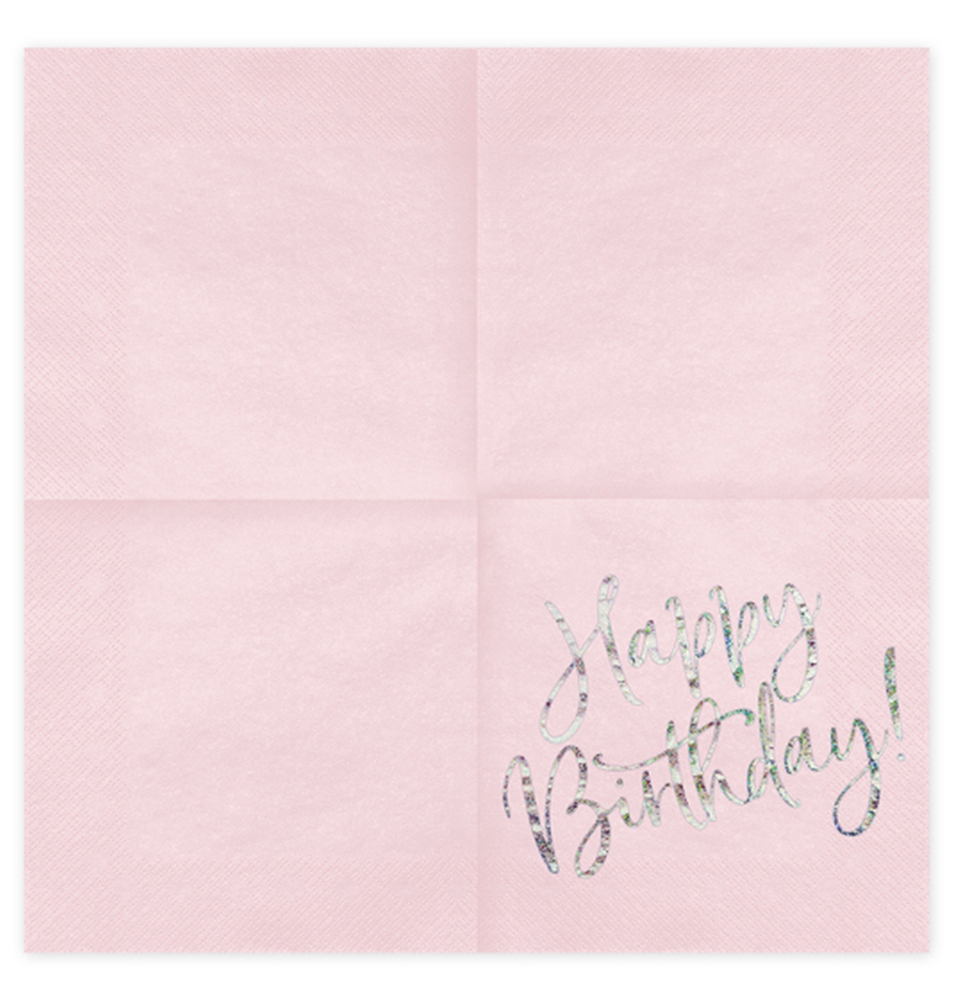 20 Servietten - Happy Birthday - Rosa / Silber 20 Servietten - Happy Birthday - Rosa / Silber