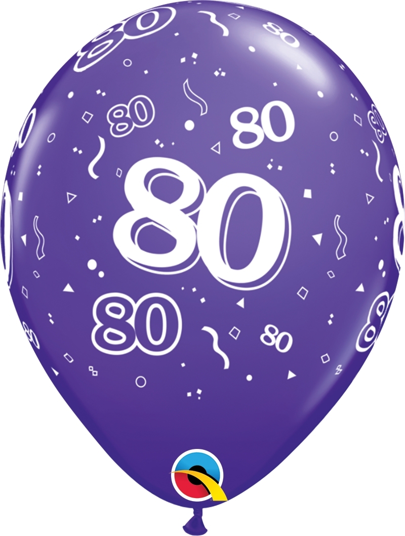 Qualatex Latexballon 80. Geburtstag verschiedene Farben Ø 30cm Qualatex Latexballon 80. Geburtstag verschiedene Farben Ø 30cm