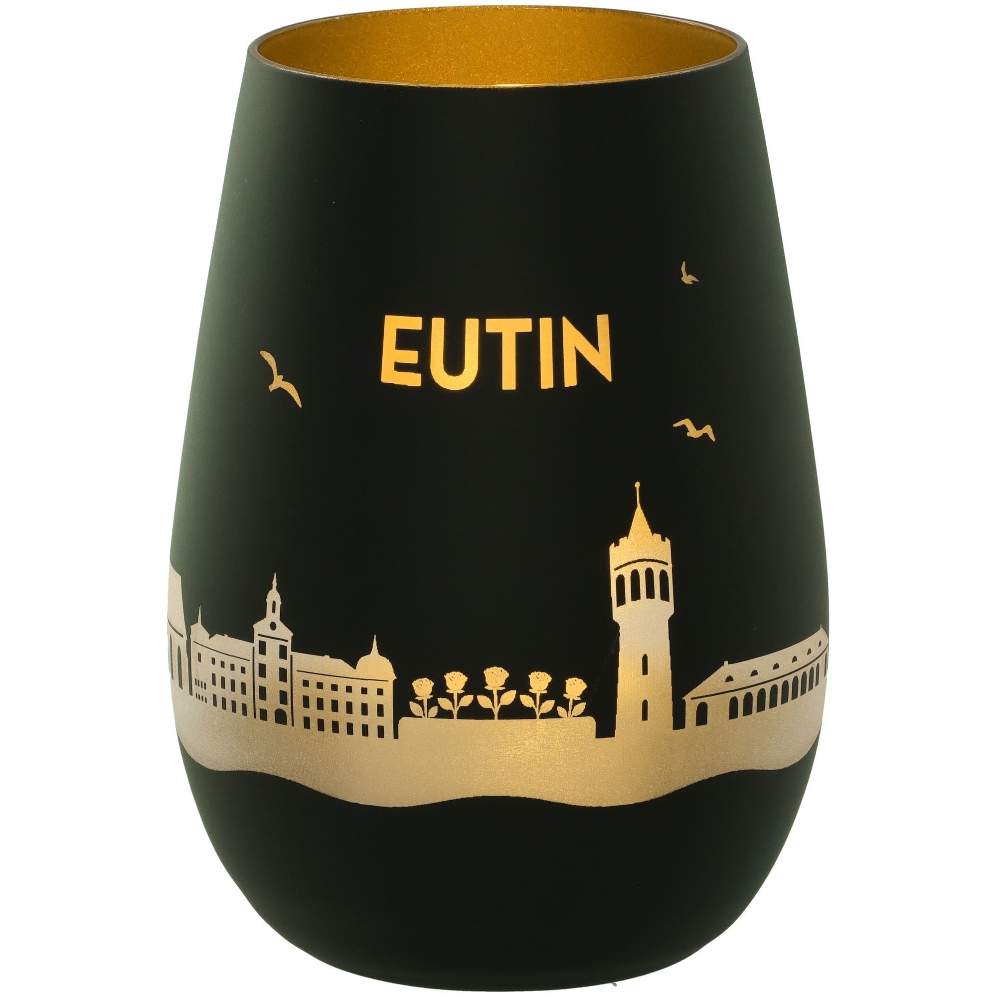 Windlicht Skyline Eutin Schwarz/Gold Krug, Töpferei