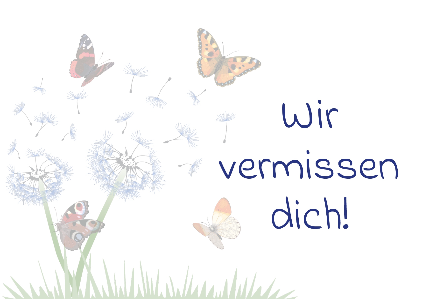 Flugkarte Trauer "Wir vermissen dich!" farbig Flugkarte Trauer "Wir vermissen dich!" farbig