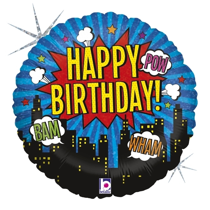Folienballon "Happy Birthday" Super Hero 46cm