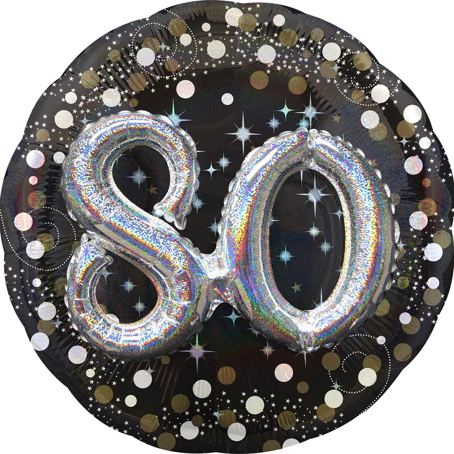 Folienballon Sparkling Birthday mit 3D "80" 91cm