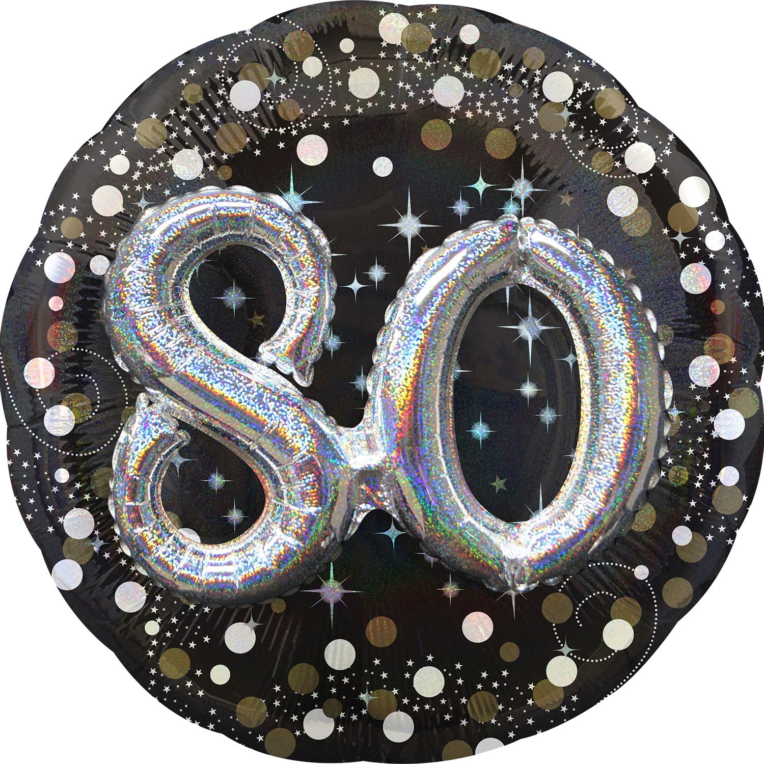Folienballon Sparkling Birthday mit 3D "80" 91cm Folienballon Sparkling Birthday mit 3D "80" 91cm