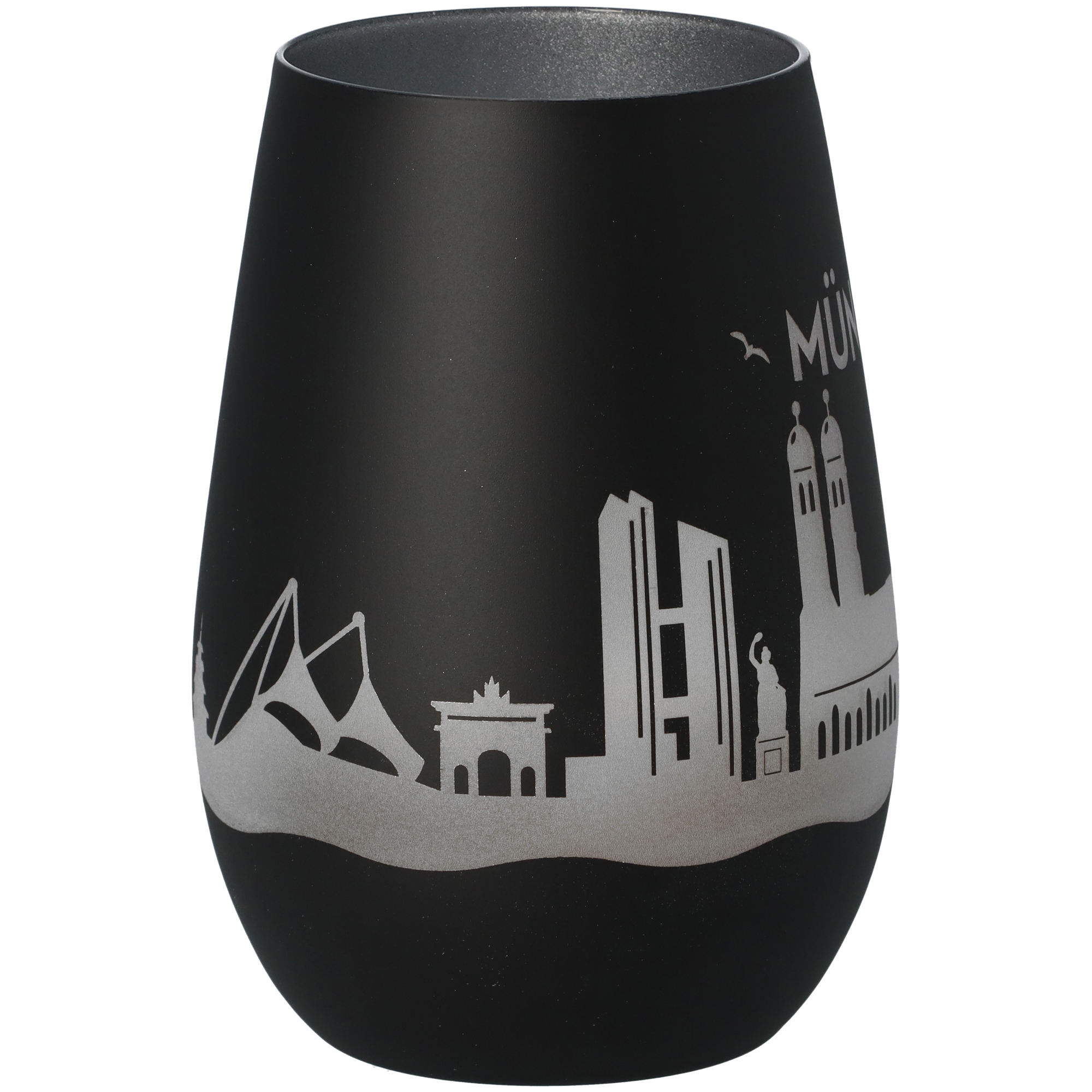 Windlicht Skyline München Schwarz/Silber Windlicht Skyline München Schwarz/Silber
