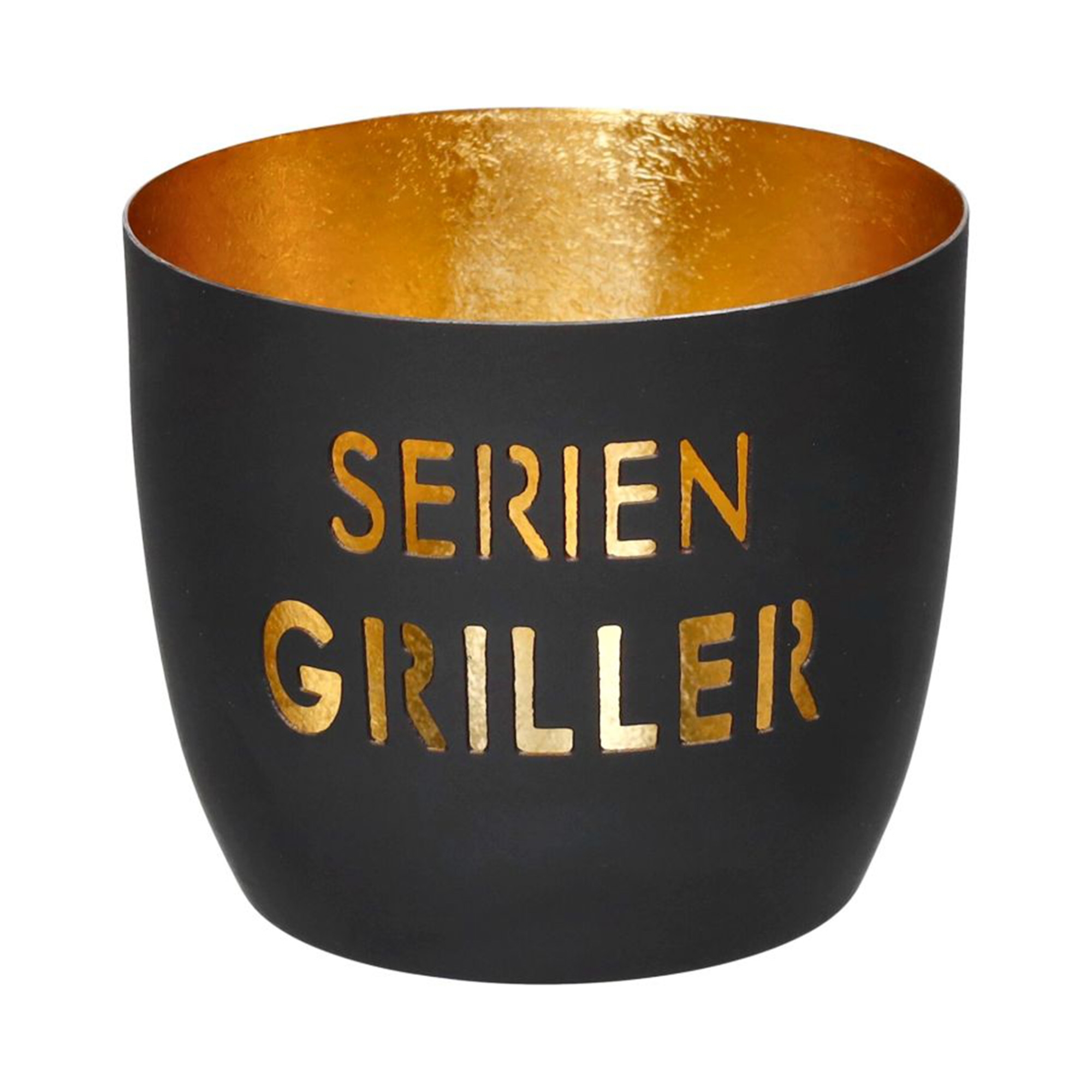 Madras Windlicht "Serien Griller", Schwarz/Gold - M Schale, Tasse, Suppenschüssel