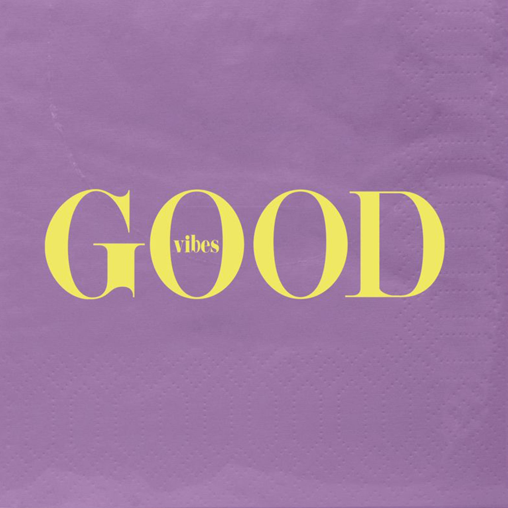 20 Cocktailservietten "GoodVibes" 25x25cm Purpur, Logo