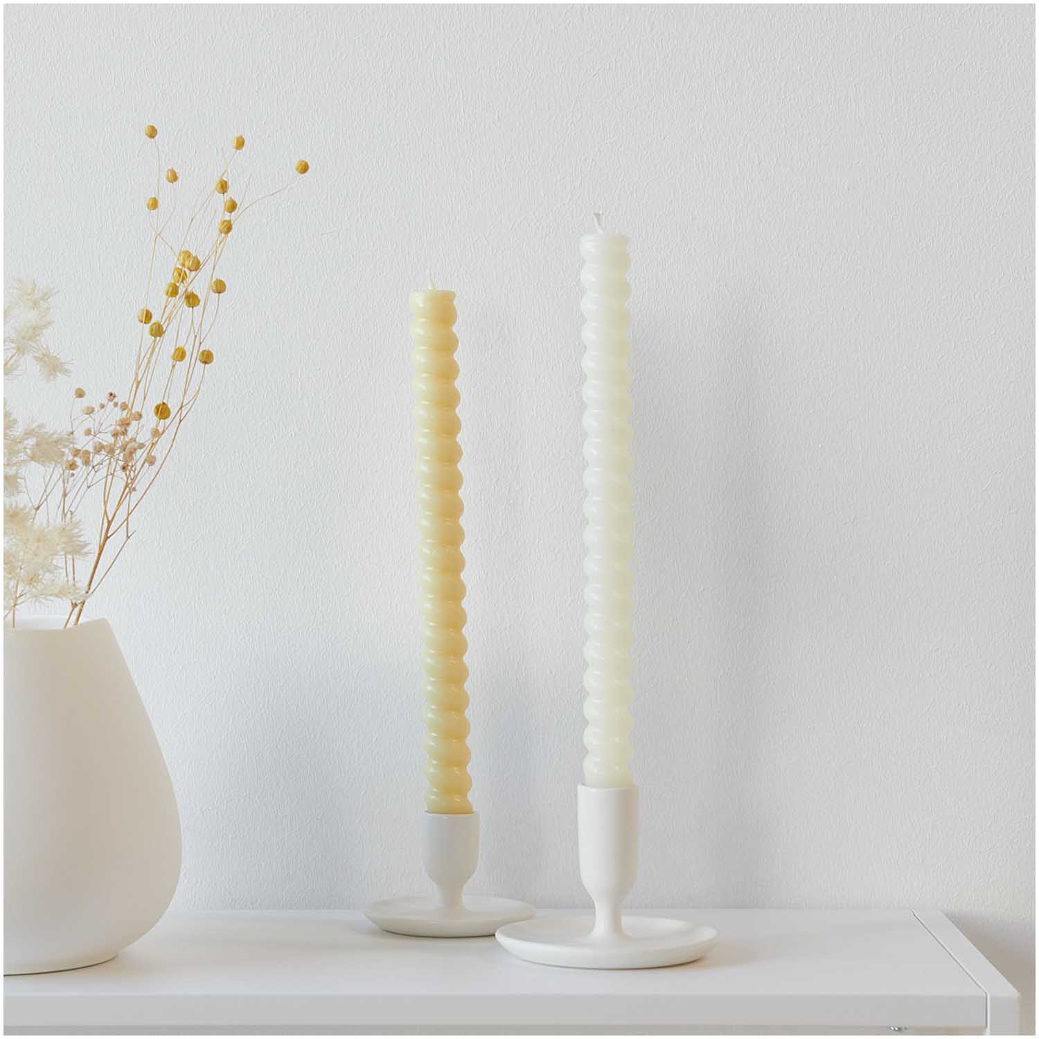 Stielkerzenhalter aus Keramik- groß, Weiß Stielkerzenhalter aus Keramik- groß, Weiß