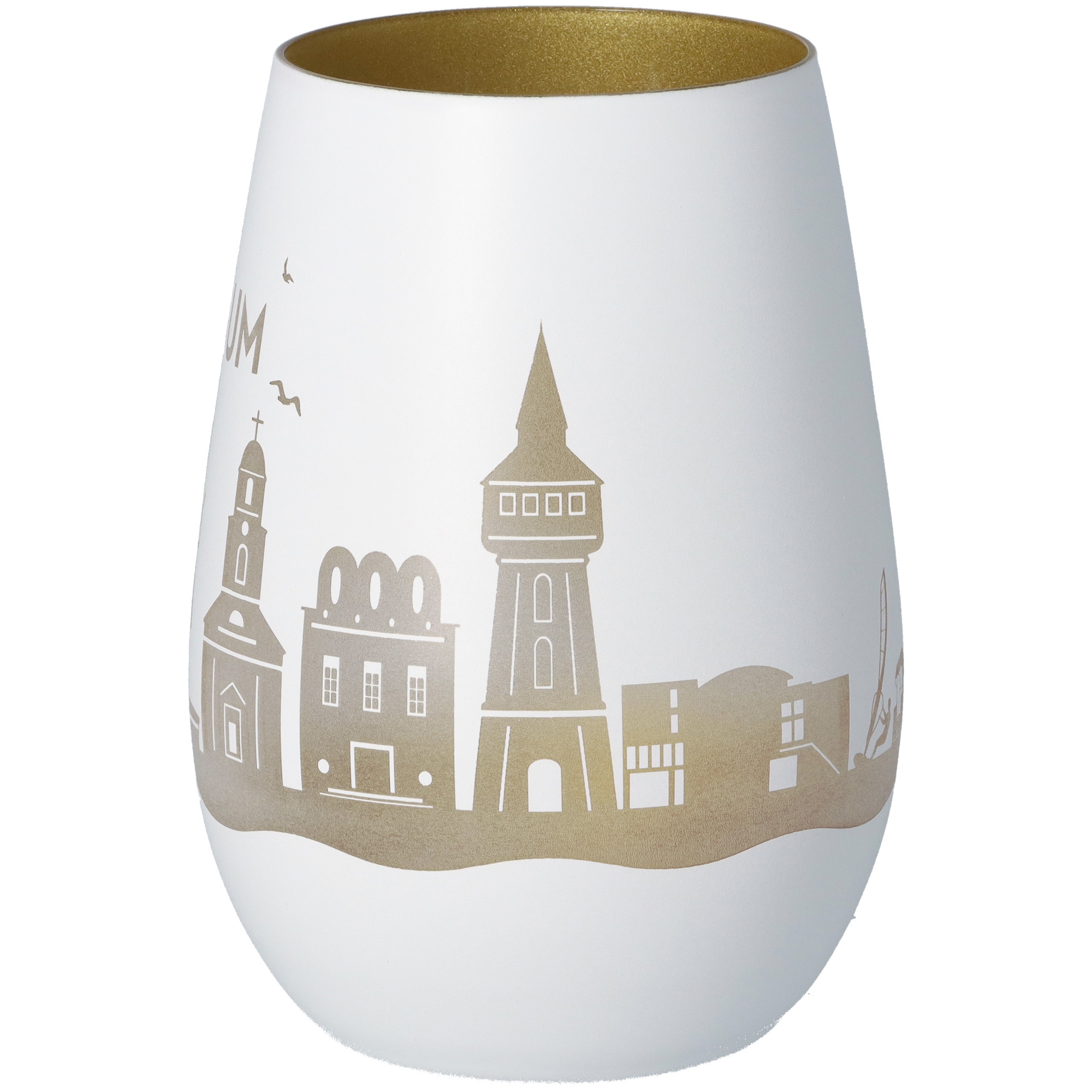 Windlicht Skyline Husum Weiß/Gold Windlicht Skyline Husum Weiß/Gold