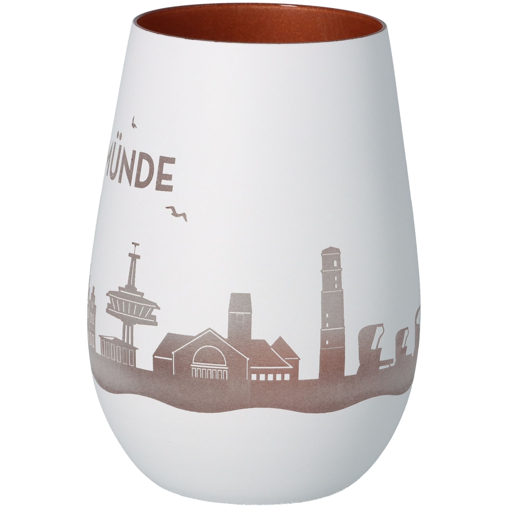 Windlicht Skyline Travemünde Weiß/Bronze Windlicht Skyline Travemünde Weiß/Bronze