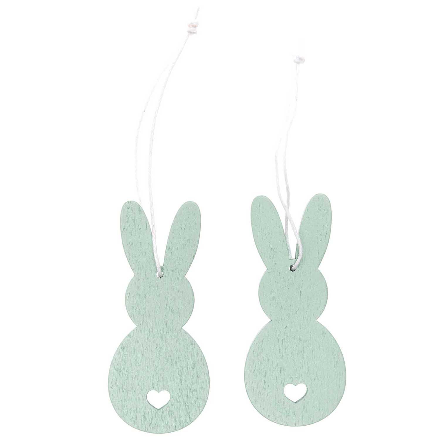 2 Holzanhänger "Hase", Mint