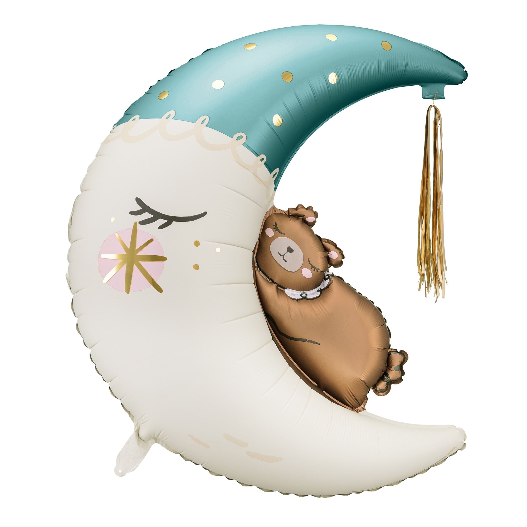 Folienballon "Teddy auf dem Mond" Blau 71x86cm Folienballon "Teddy auf dem Mond" Blau 71x86cm