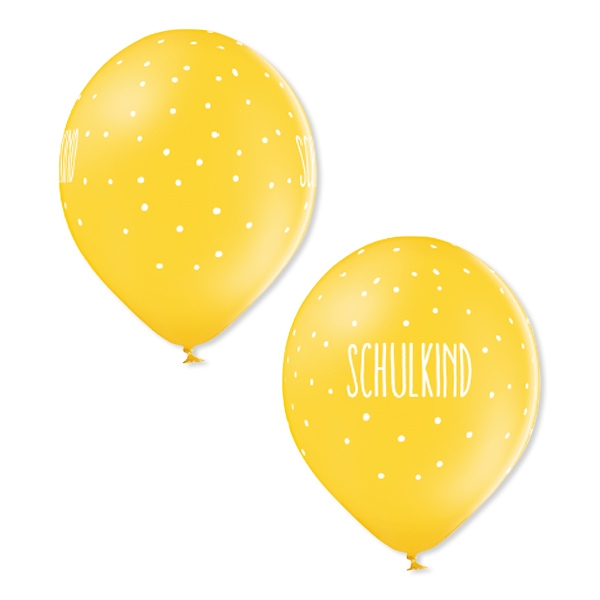 12 bunte Latexballons zur Einschulung "Schulkind & Schultüten"