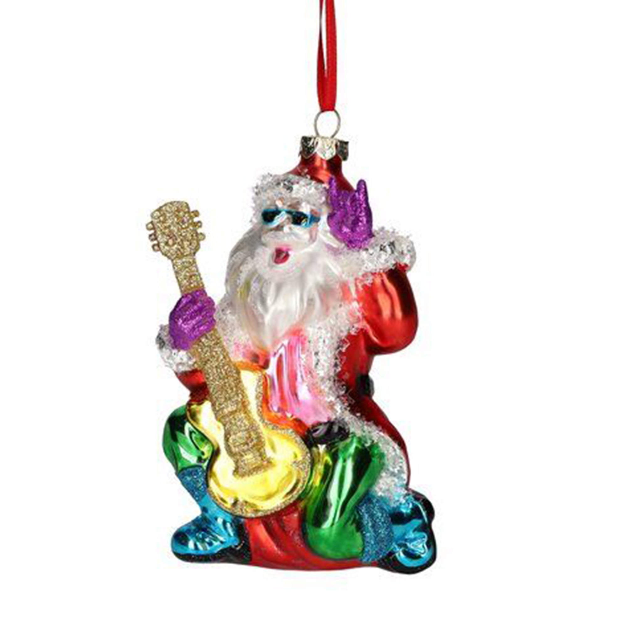 Weihnachtskugel "Santa mit Gitarre" Figur, Erwachsener, Braut, Person, Frau