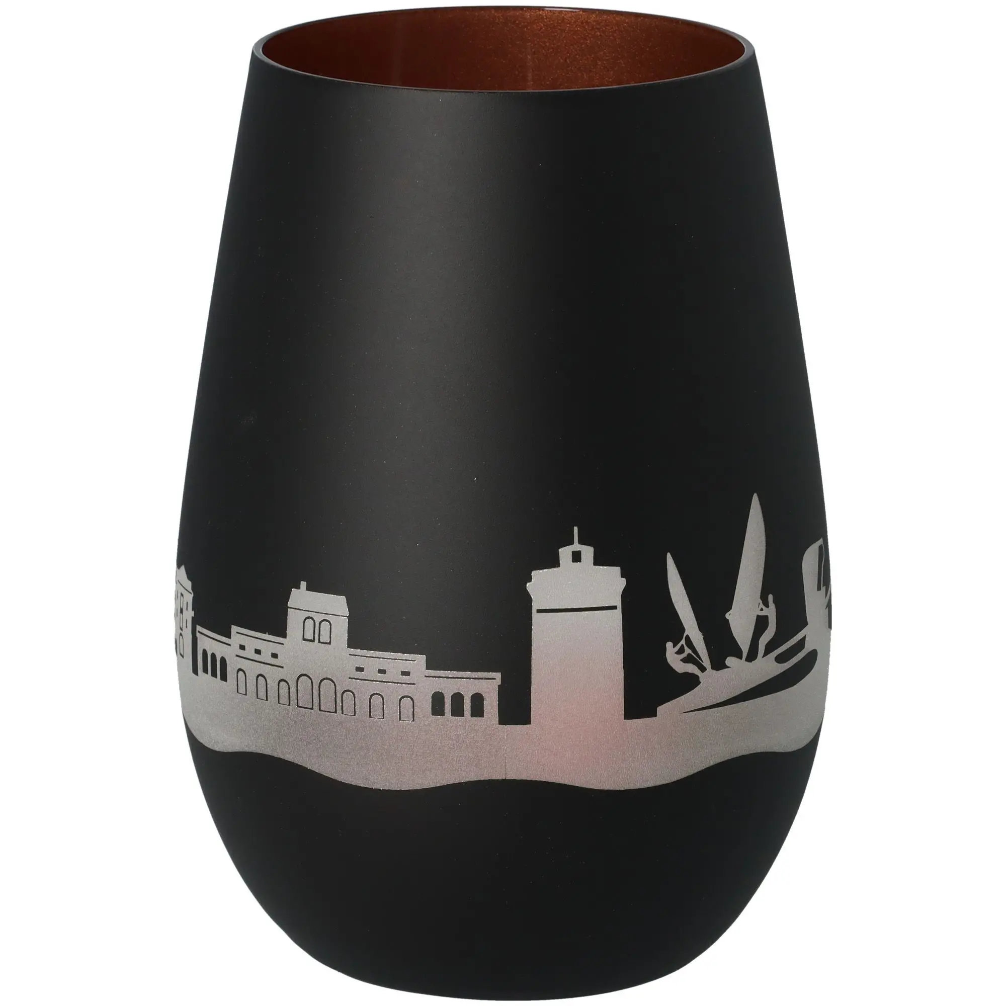 Windlicht Skyline Juist Schwarz/Bronze