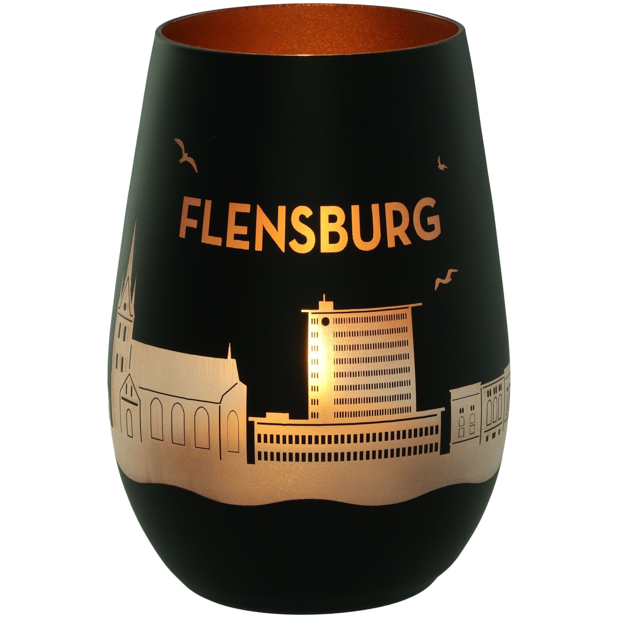 Windlicht Skyline Flensburg Schwarz/Bronze Windlicht Skyline Flensburg Schwarz/Bronze