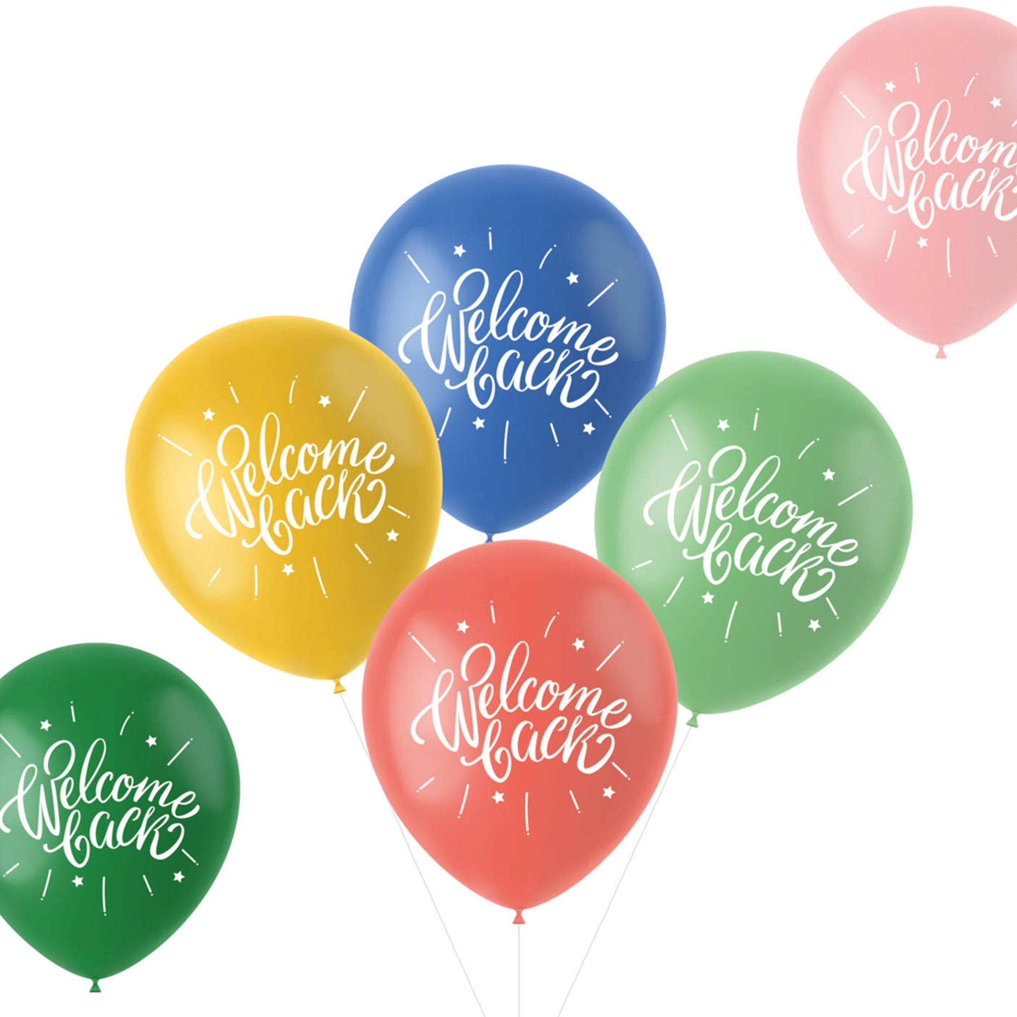 6 Latexballons im Set "Welcome Back Retro" Ø 33cm Ballon