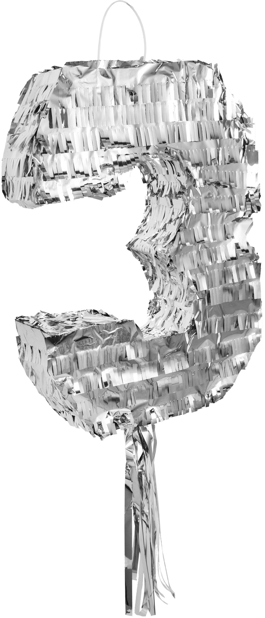 Pinata Zahl "3", Silber Pinata Zahl "3", Silber