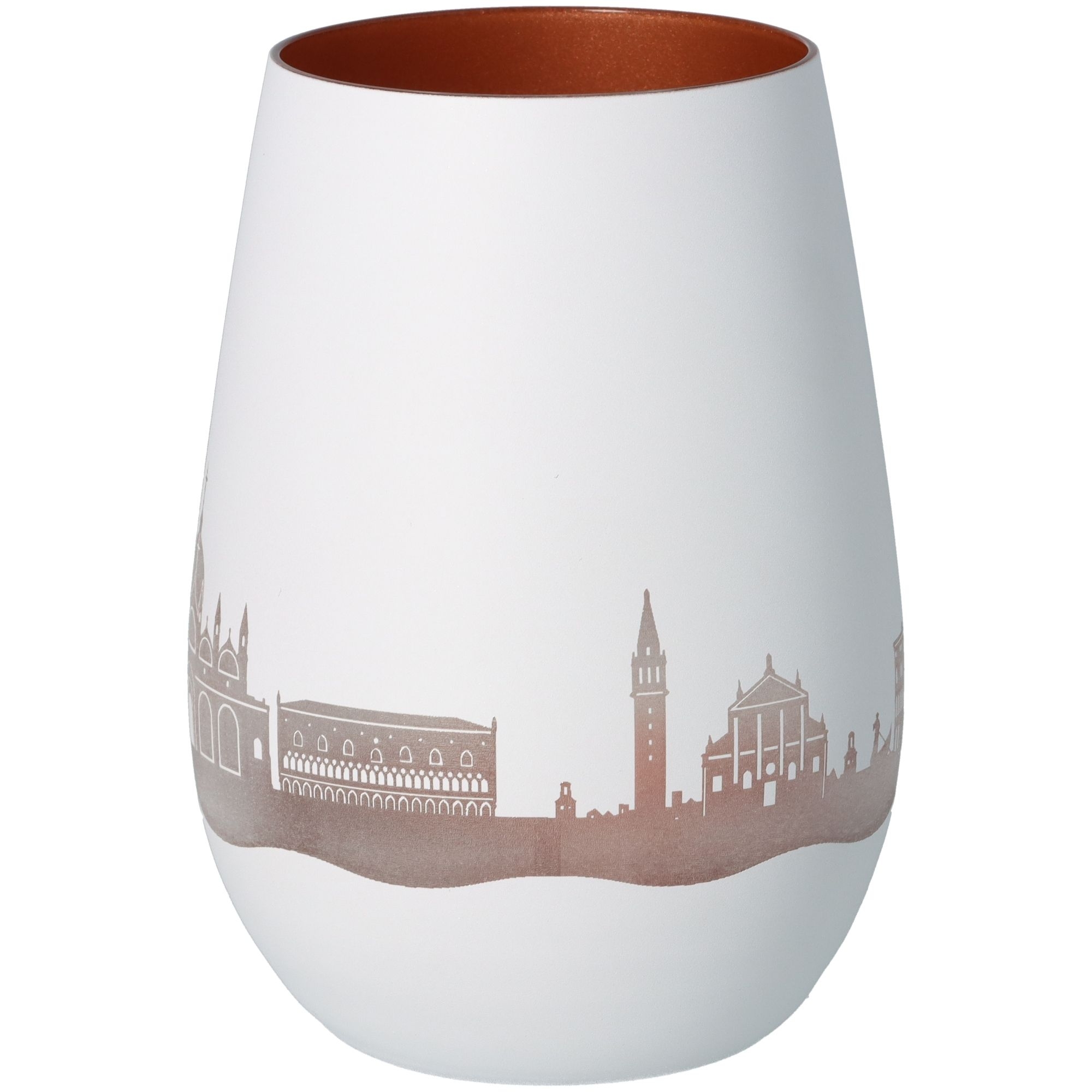 Windlicht Skyline Venedig Weiß/Bronze Töpferei, Krug, Kunst, Porzellan, Vase