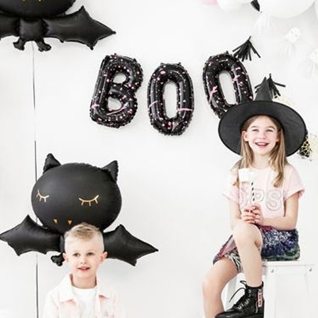 Halloween, Kinder, Ballons, Dekoration, Schwarz