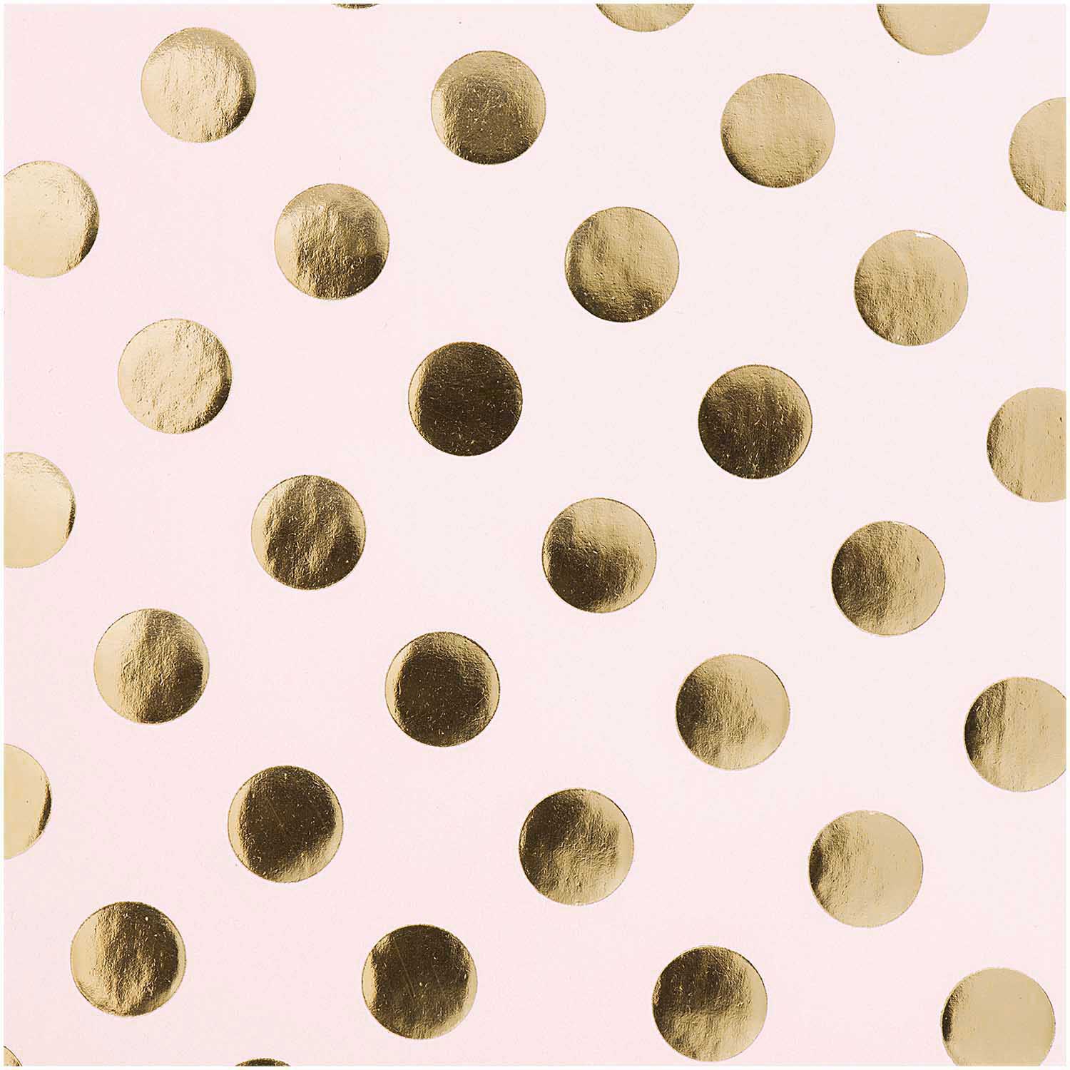 Geschenkpapier auf Rolle, Rosa mit goldenen Punkten, 2m