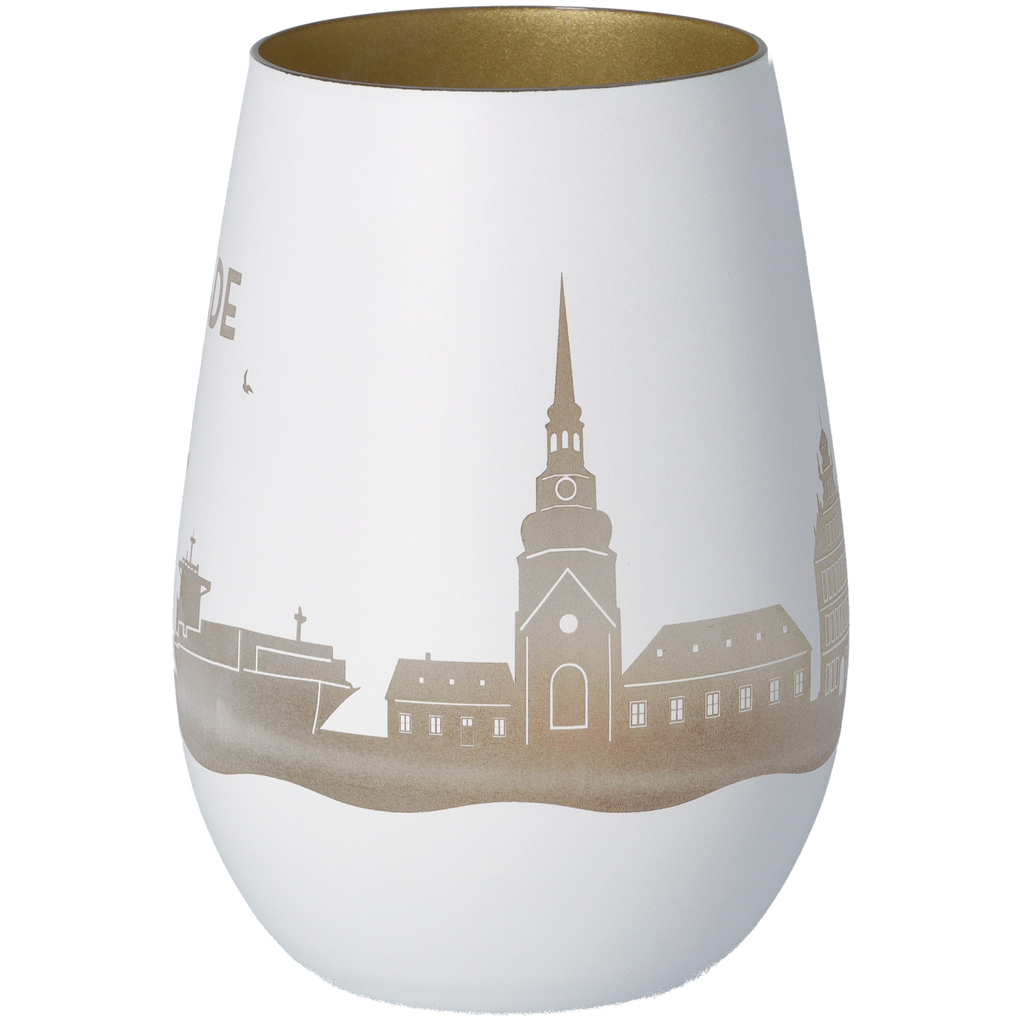 Windlicht Skyline Stade Weiß/Gold Windlicht Skyline Stade Weiß/Gold
