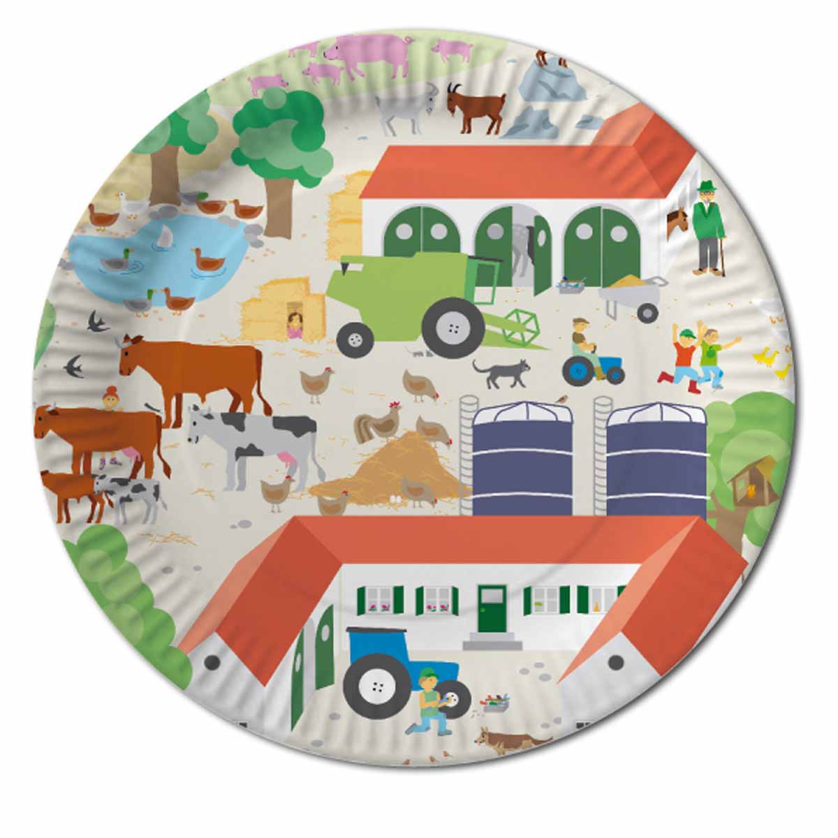 Bauernhof Tiere - 8 Pappteller Bauernhof Tiere - 8 Pappteller