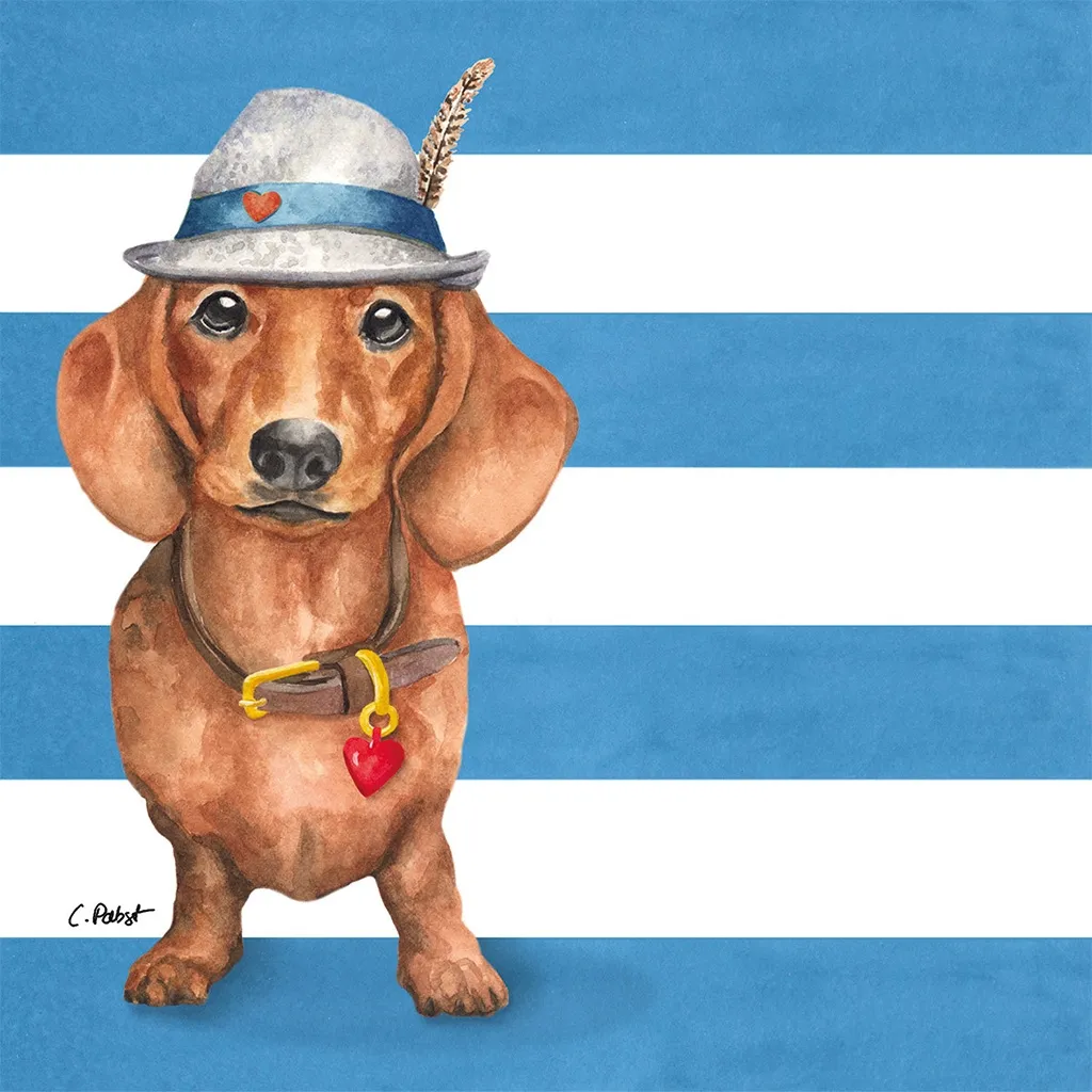 20 Servietten "Dackel Erwin" 33x33cm