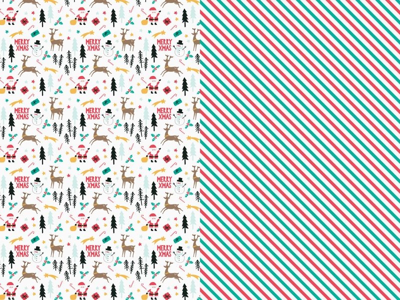 2er Set Geschenkpapier "Merry Xmas", 70 x 200 cm