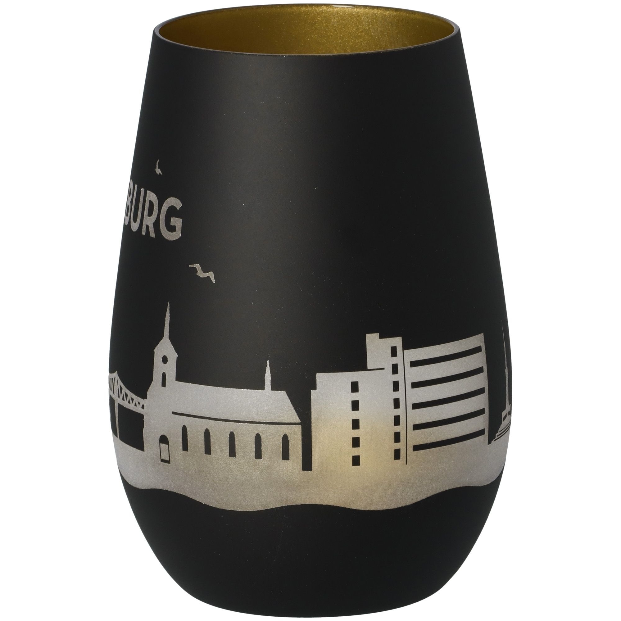 Windlicht Skyline Rendsburg Schwarz/Gold Töpferei, Krug, Vase, Tasse