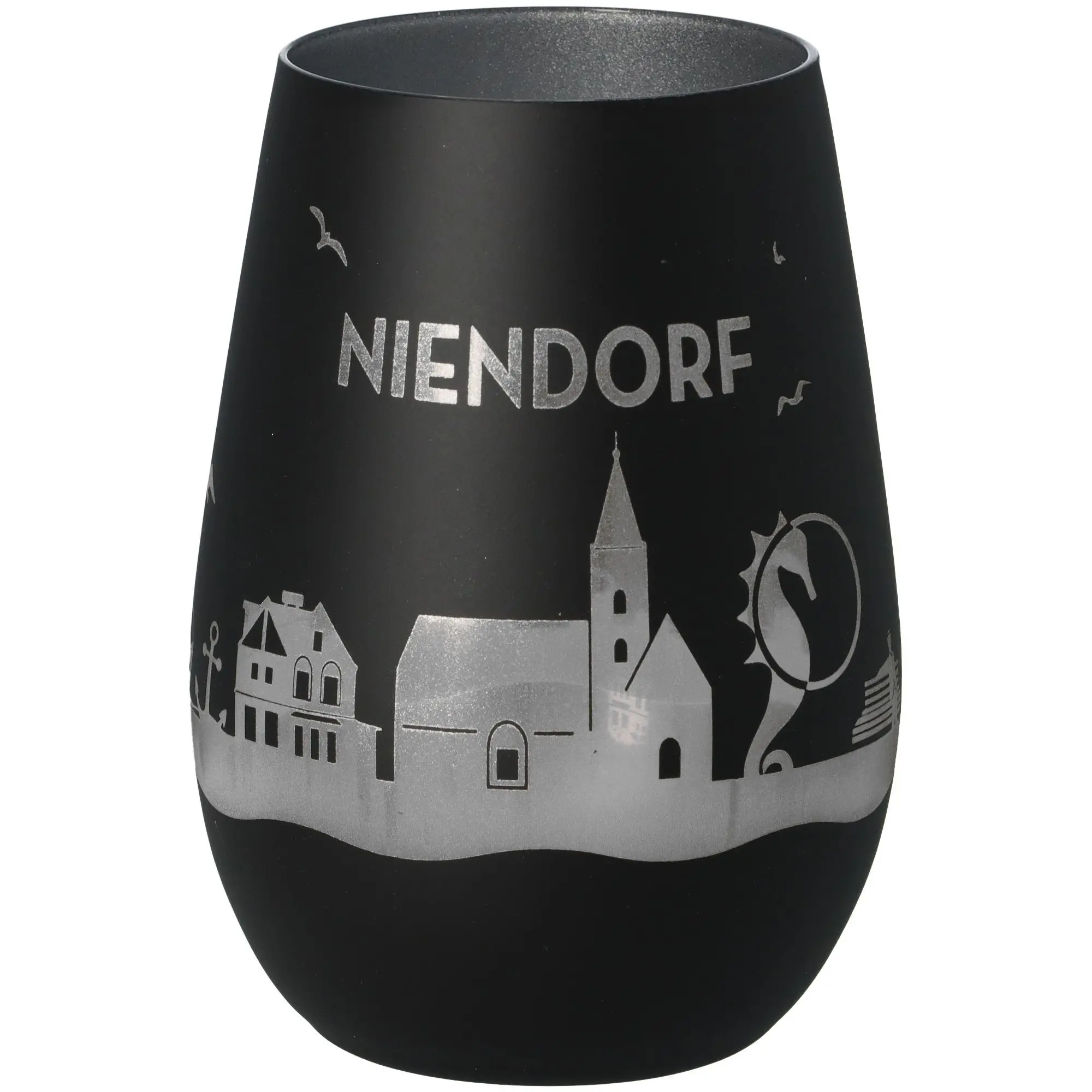 Windlicht Skyline Niendorf Schwarz/Silber