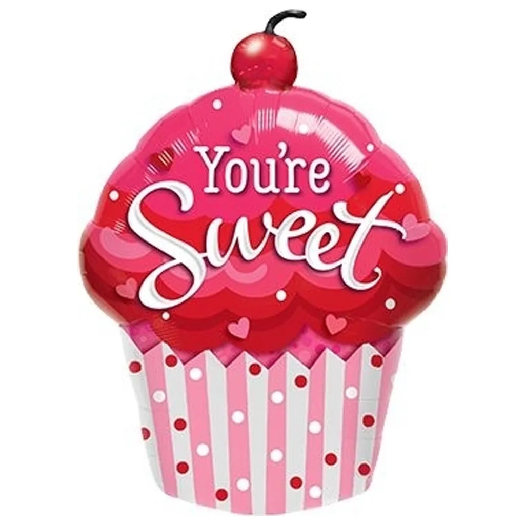  cupcake, pink, valentines, balloon, sweet