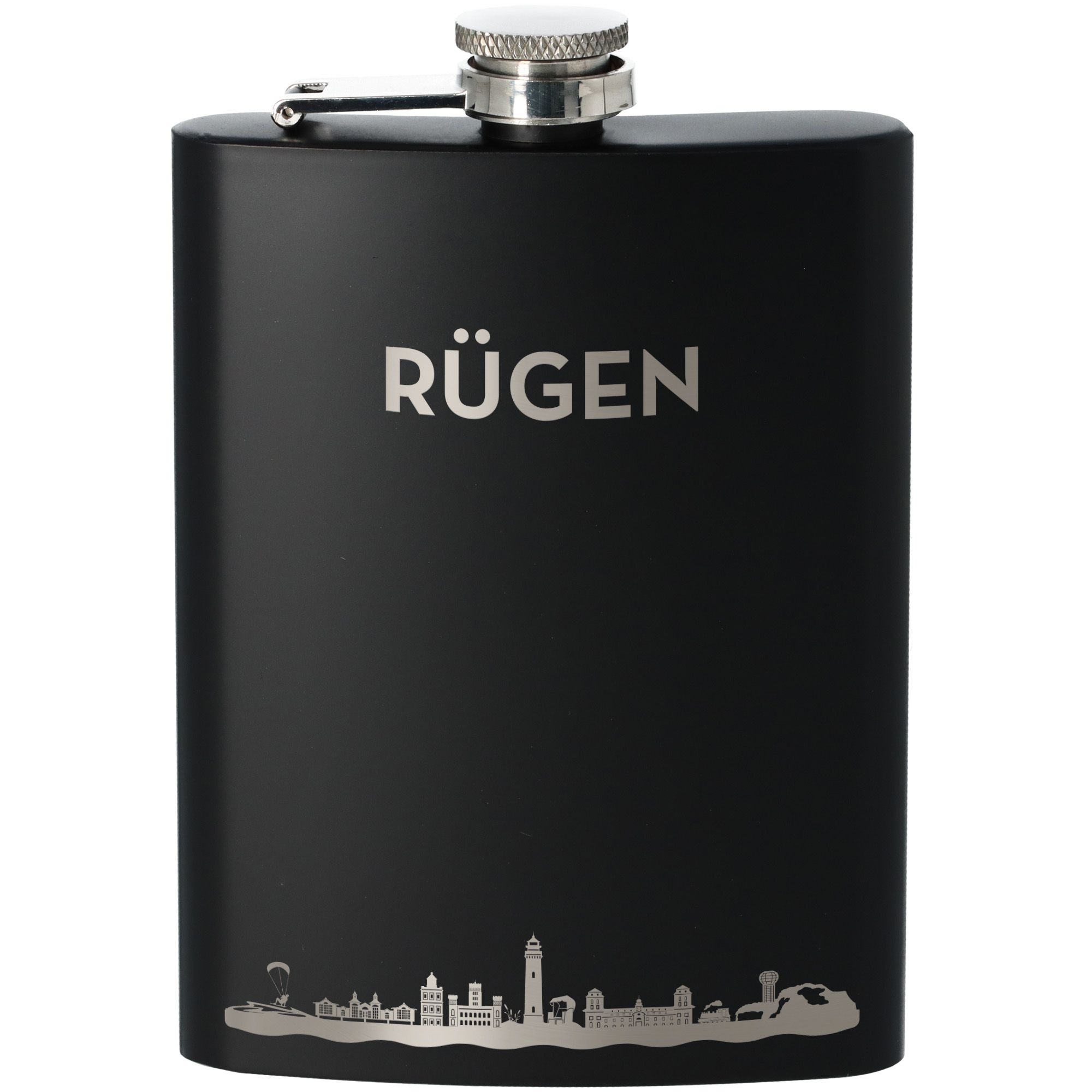 Flachmann Skyline Rügen Schwarz 225ml Flachmann Skyline Rügen Schwarz 225ml