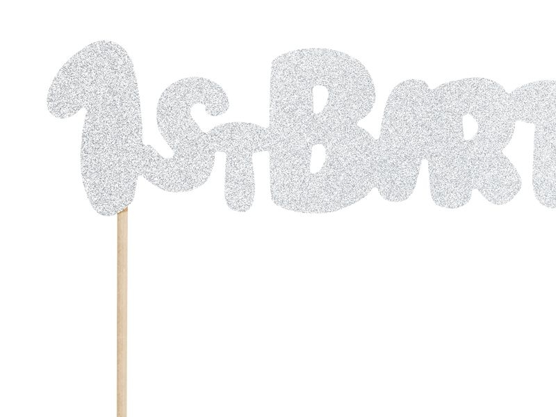 Cake Topper "1st Birthday", silber