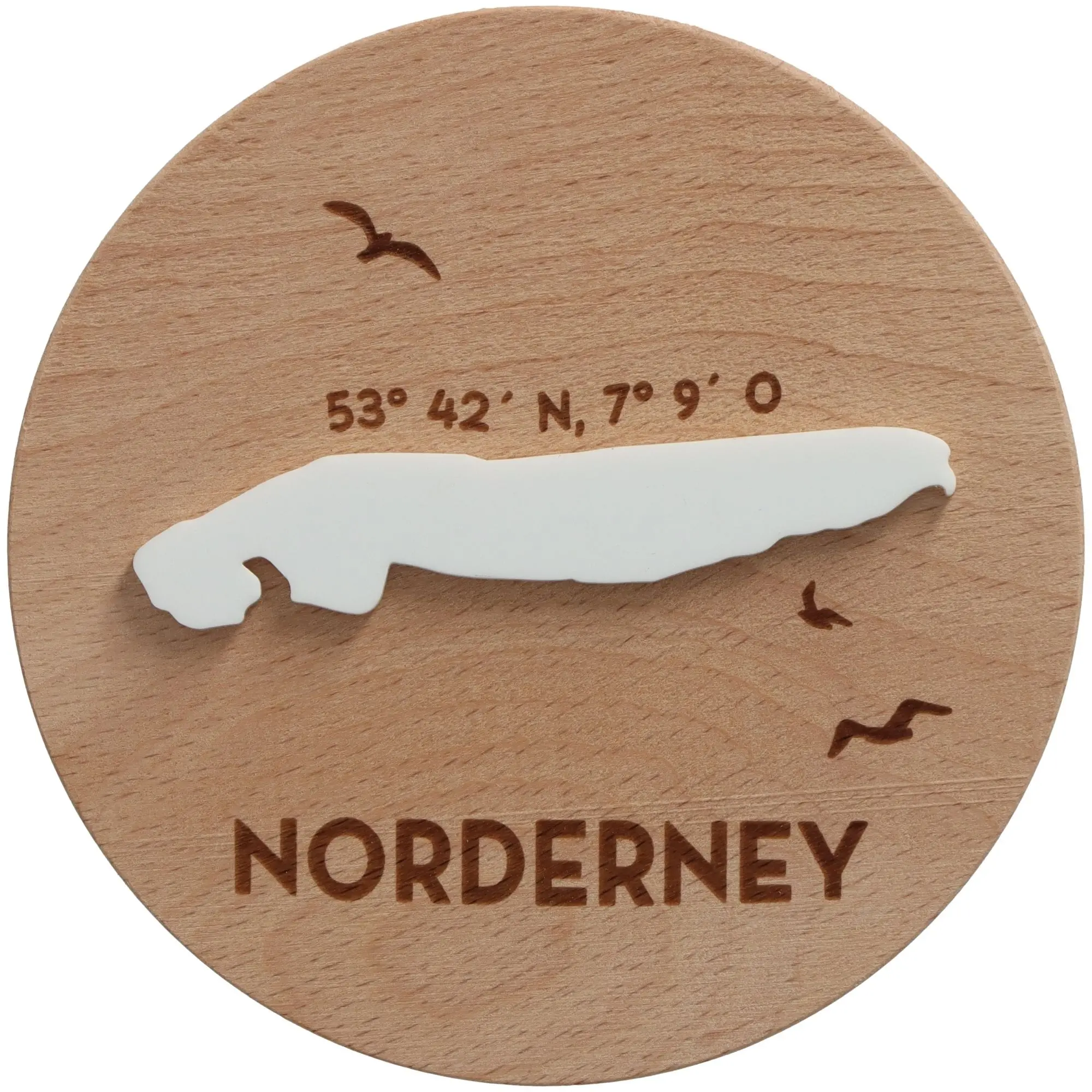 Geschenkglas Skyline "Norderney Silhouette" Weiß 530 ml