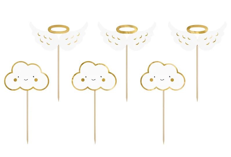 6 Cake Topper "Wolken & Flügel" 6 Cake Topper "Wolken & Flügel"