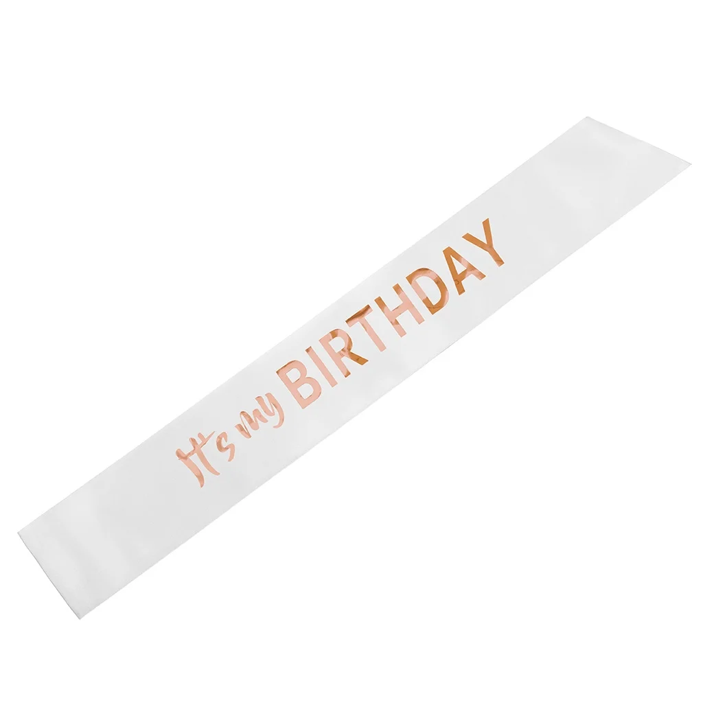 Schärpe "It´s my birthday" Weiß