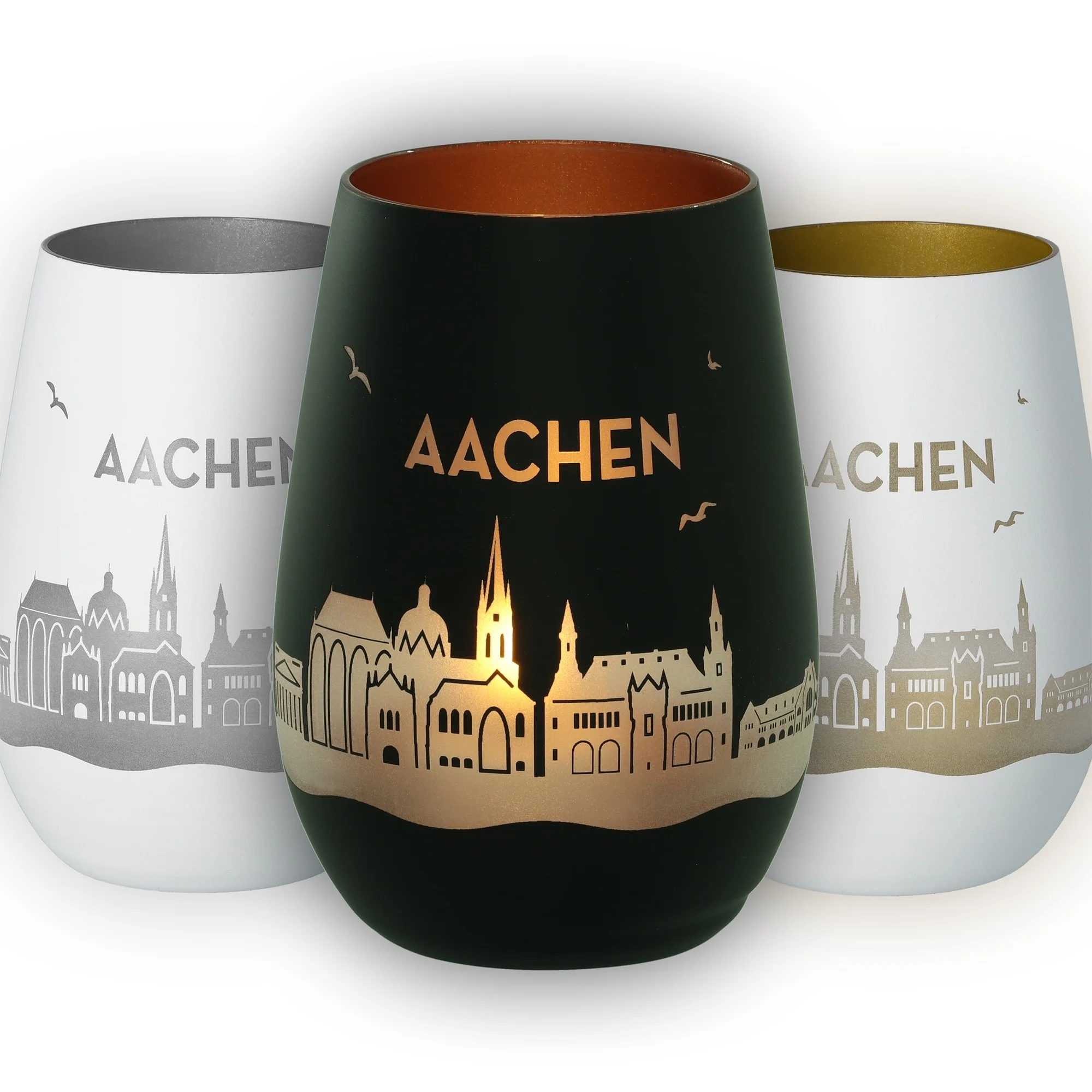 Stoffbecher, Tumbler, Stadtmotiv, Aachen, Silhouette