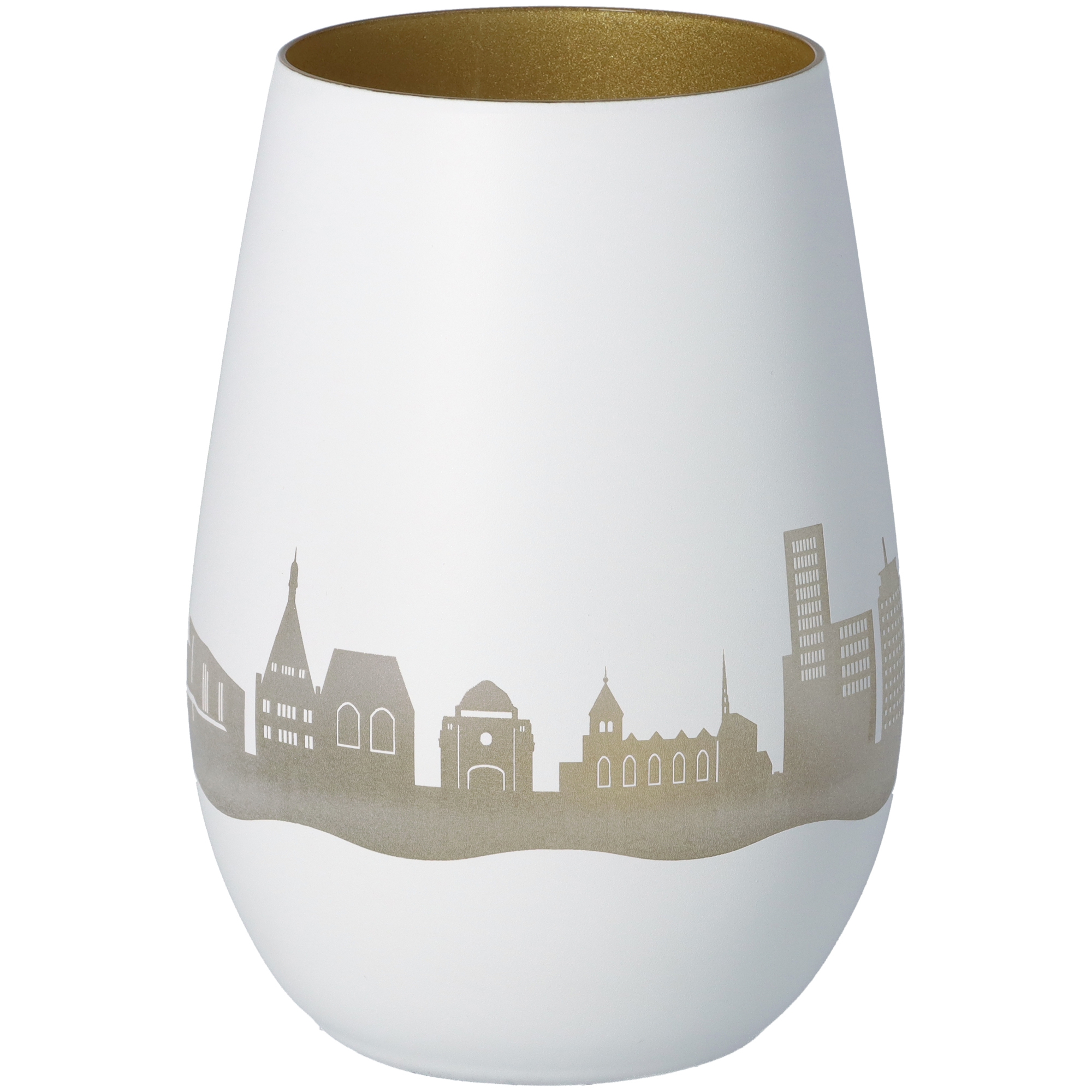 Windlicht Skyline Essen Weiß/Gold Windlicht Skyline Essen Weiß/Gold