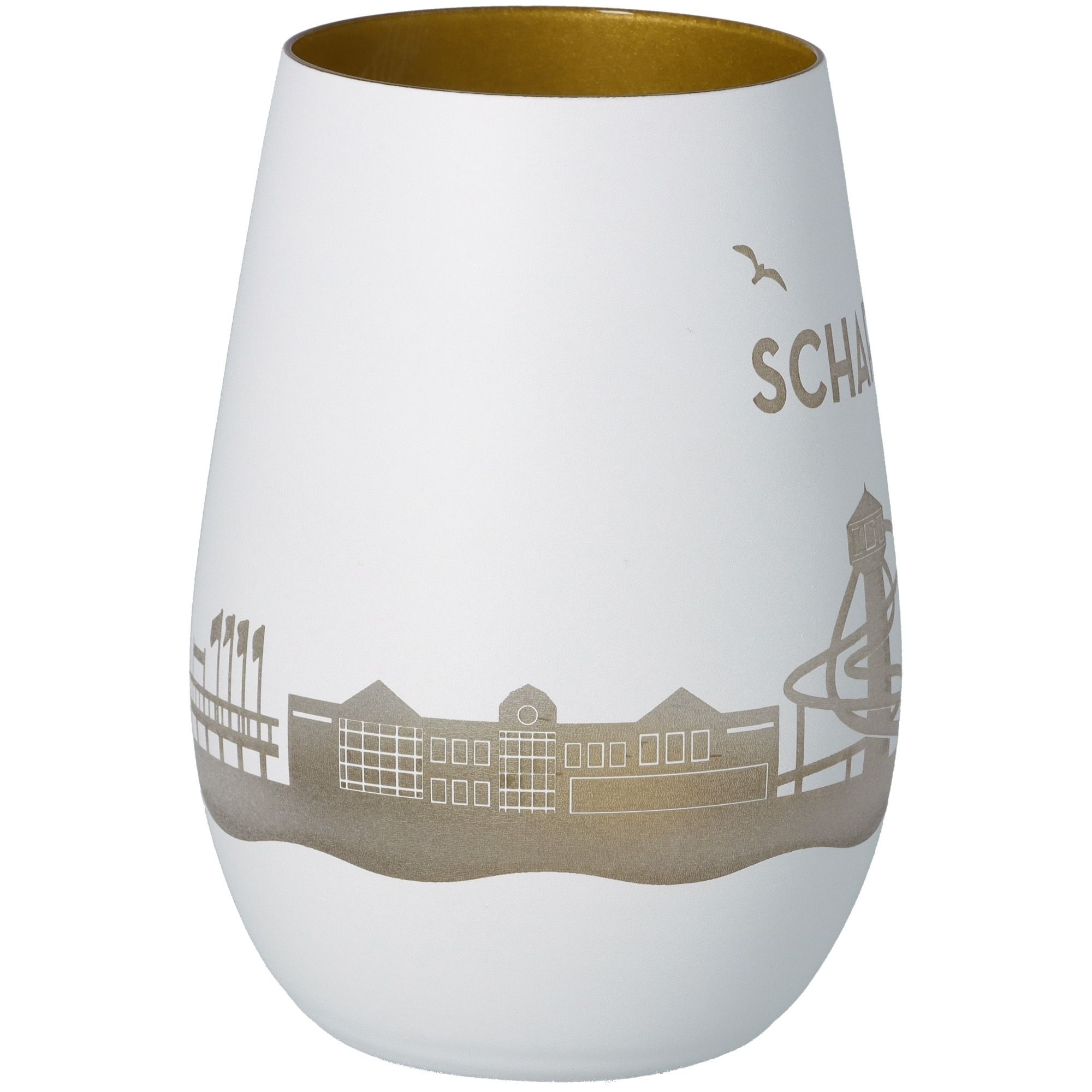 Windlicht Skyline Scharbeutz Weiß/Gold Windlicht Skyline Scharbeutz Weiß/Gold
