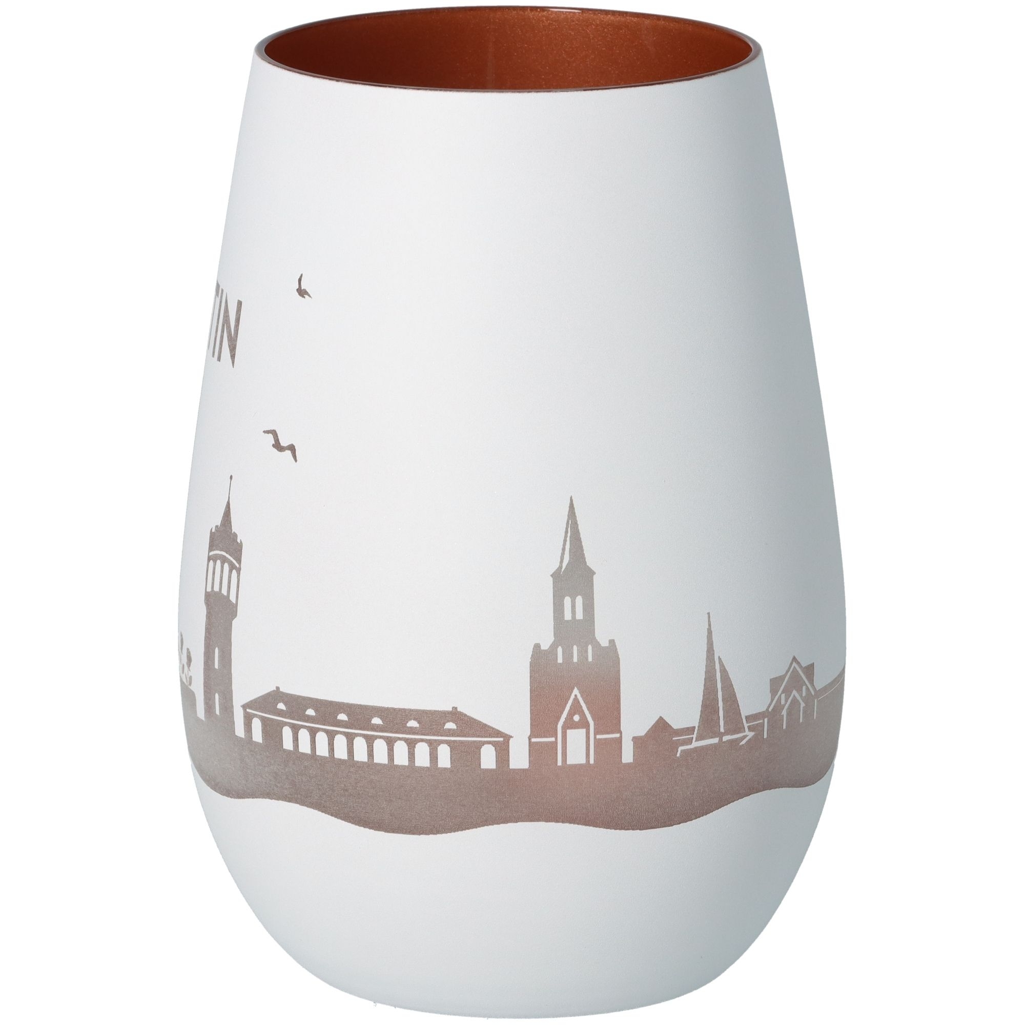 Windlicht Skyline Eutin Weiß/Bronze Töpferei, Krug, Vase, Kunst, Porzellan