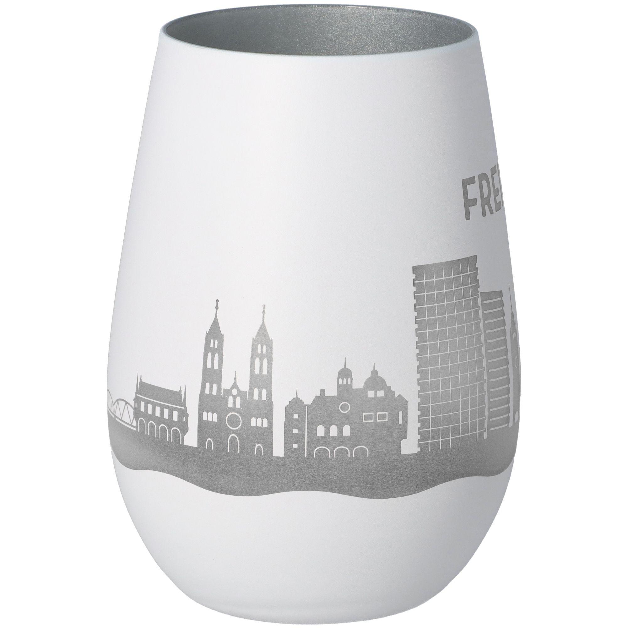 Windlicht Skyline Freiburg Weiß/Silber Windlicht Skyline Freiburg Weiß/Silber