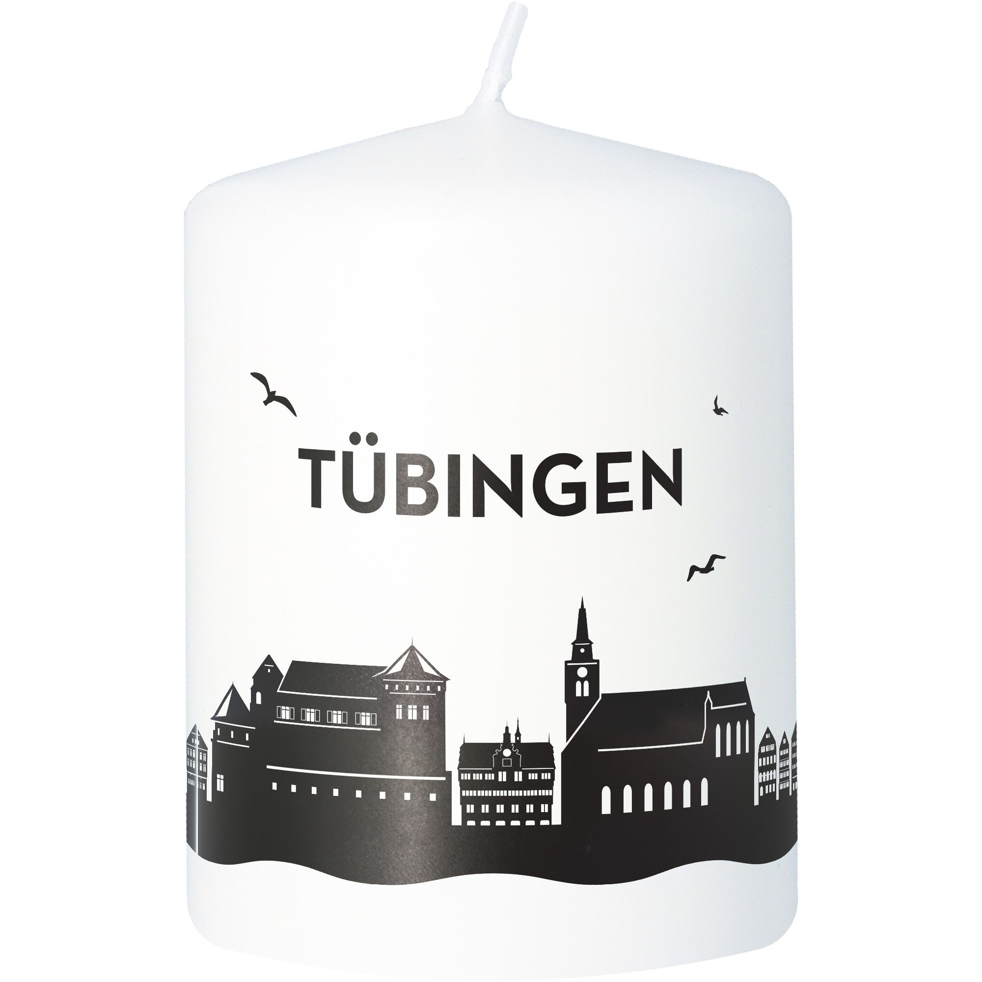 02a77f617d58407aa5f52d21c1fd8e810ada9d6d Stumpenkerze Skyline Tübingen Weiß