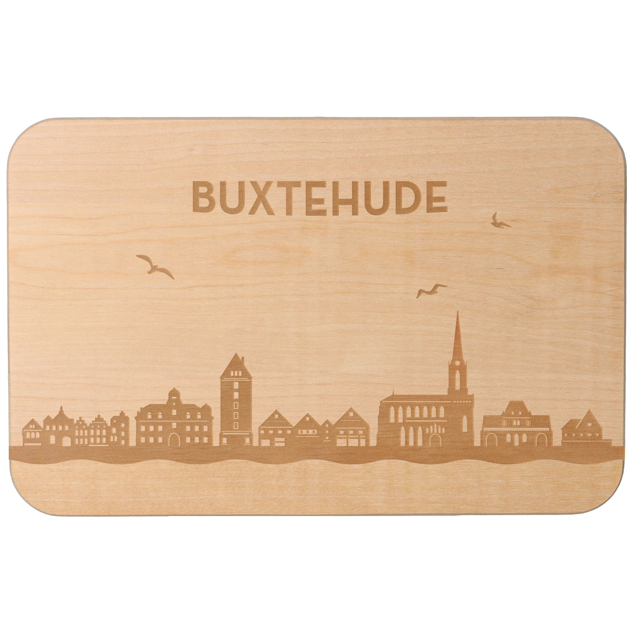 Frühstücksbrett Skyline Buxtehude 23cm x 15cm x 1cm Frühstücksbrett Skyline Buxtehude 23cm x 15cm x 1cm