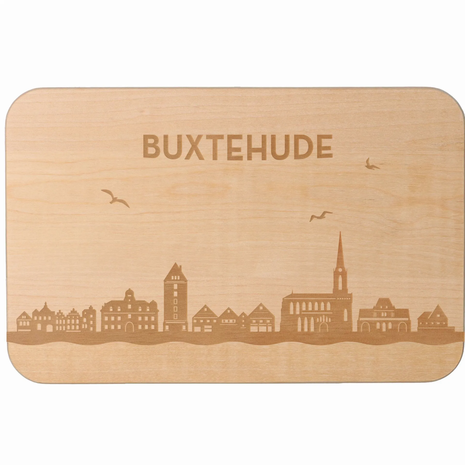 Frühstücksbrett Skyline Buxtehude 23cm x 15cm x 1cm