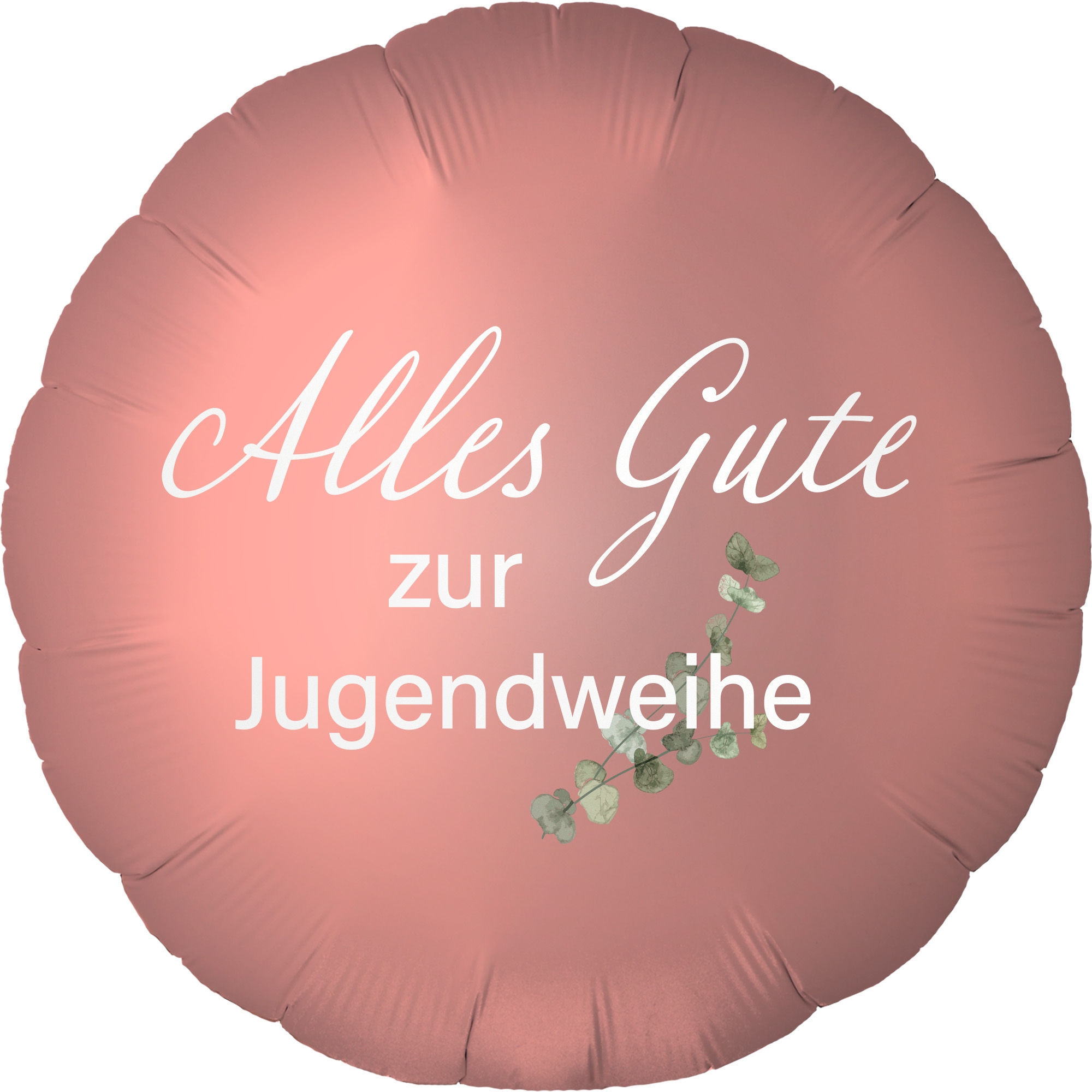 Folienballon Rund Satin Roségold mit "Alles Gute zur Jugendweihe" 45cm