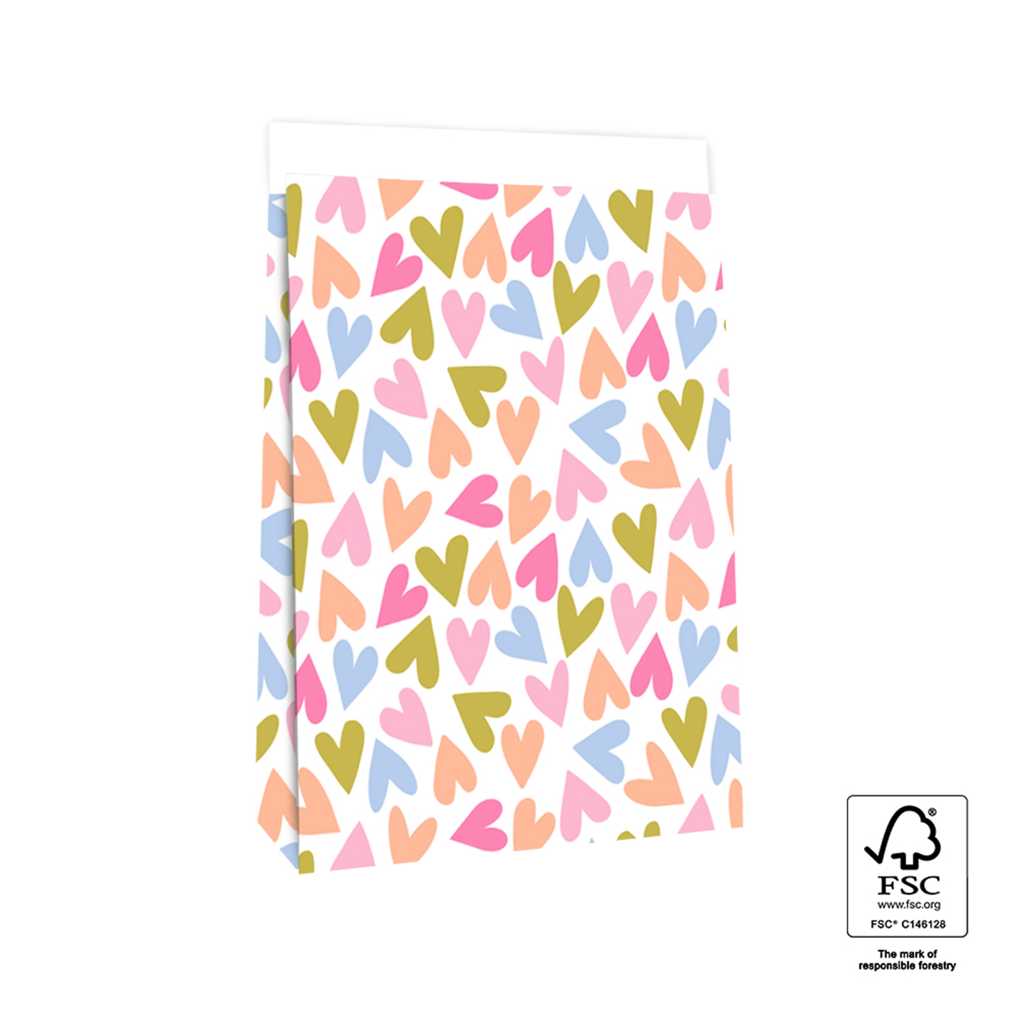 Blockbodenbeutel L "Herzen Bunt" Blockbodenbeutel L "Herzen Bunt"