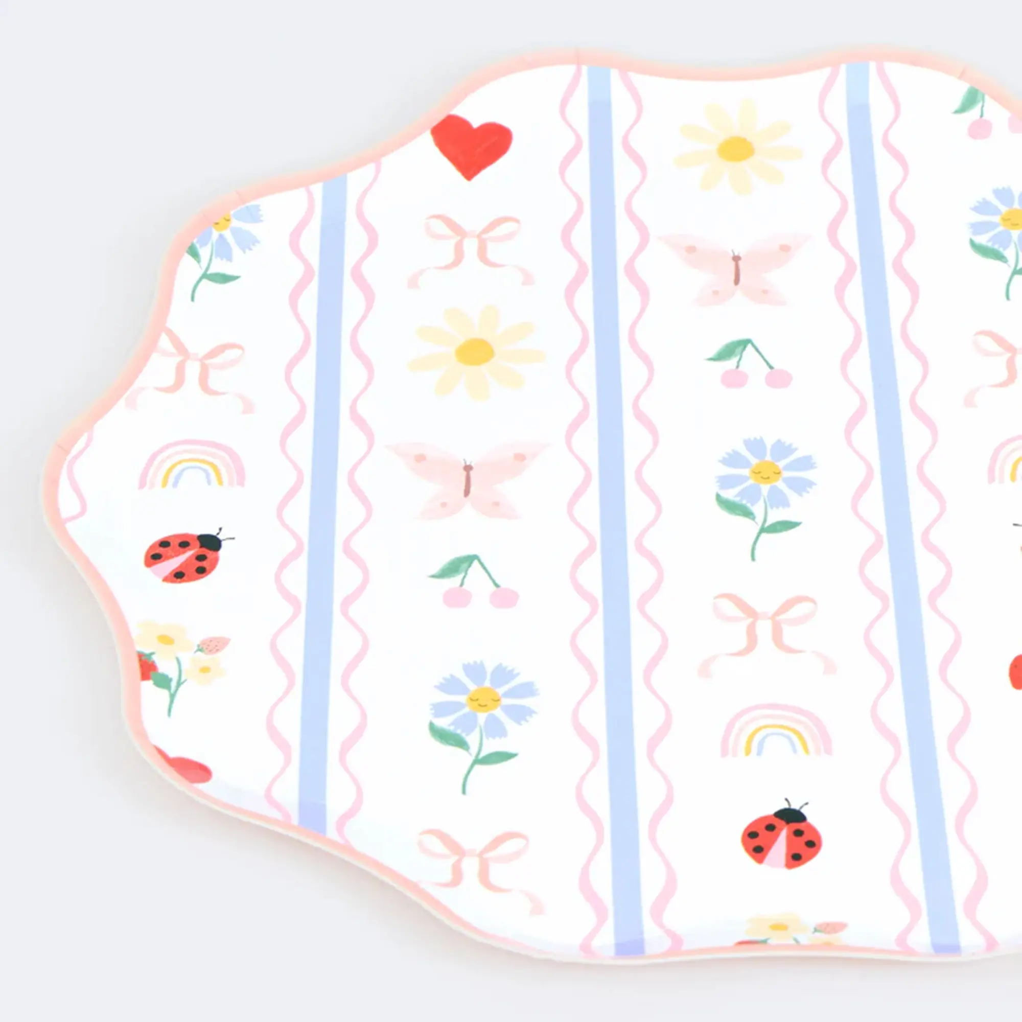 Kinderdecke, Blumenmuster, Schmetterling, Regenbogen, rosa