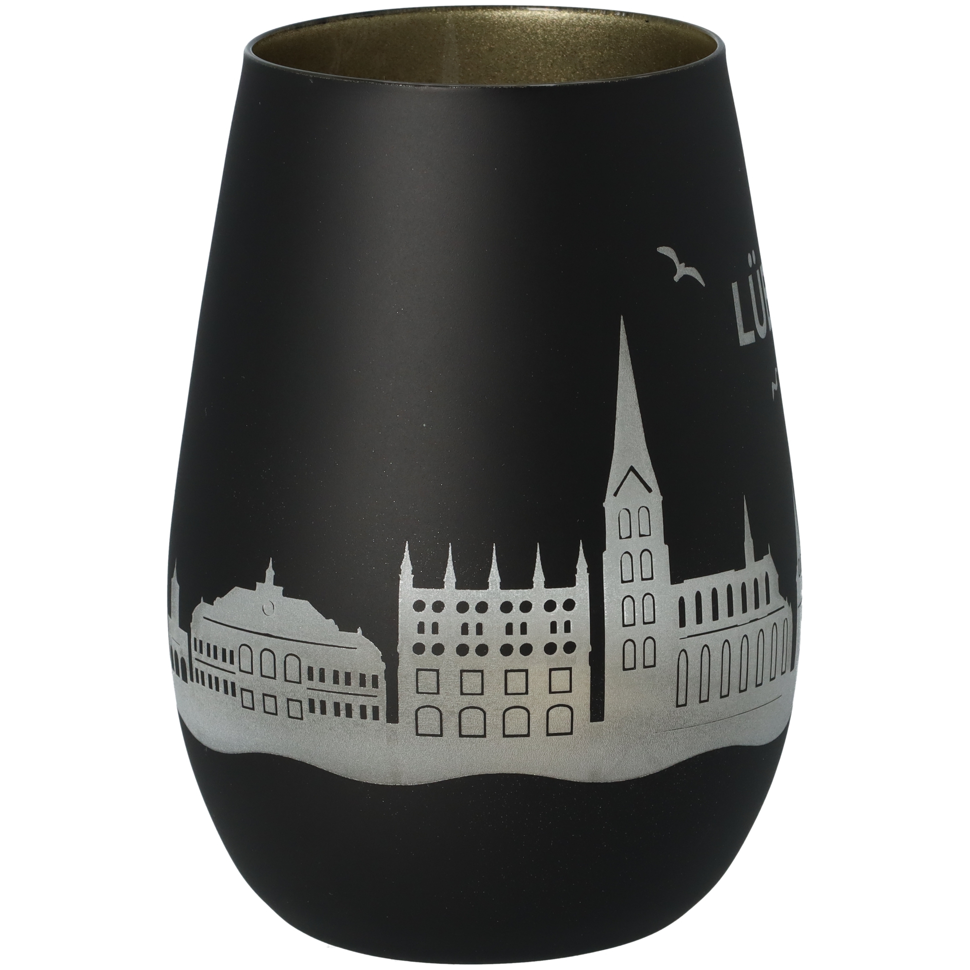 Windlicht Skyline Lübeck Schwarz/Gold Windlicht Skyline Lübeck Schwarz/Gold