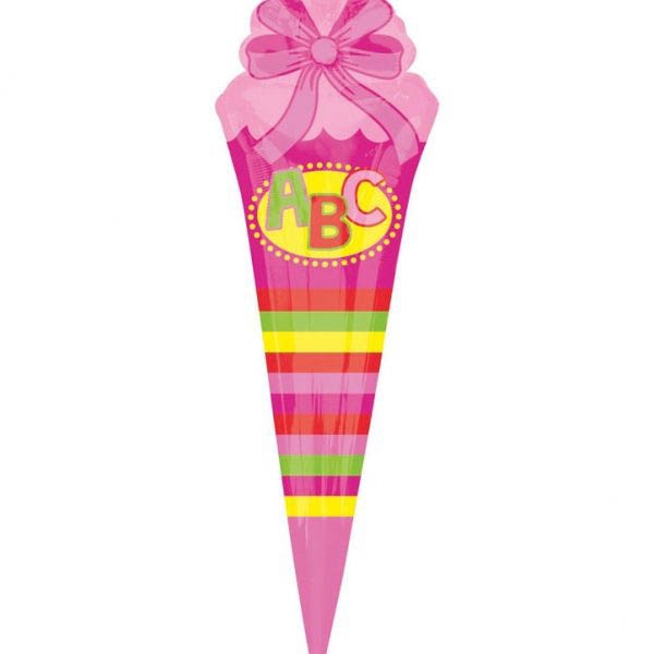 Folienballon ABC Schultüte Pink 25x76cm