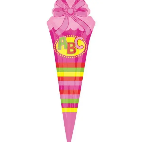 Folienballon ABC Schultüte Pink 25x76cm